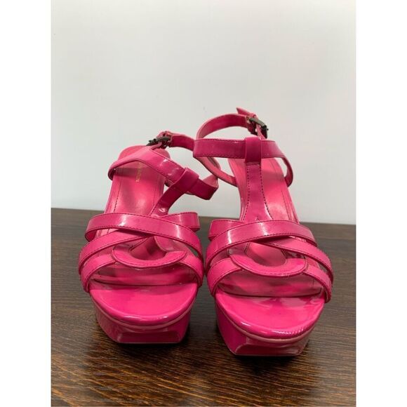BCBGeneration Womens Preize Leather Platform Slingback Stiletto Sandals Pink 7.5 - Picture 2 of 11